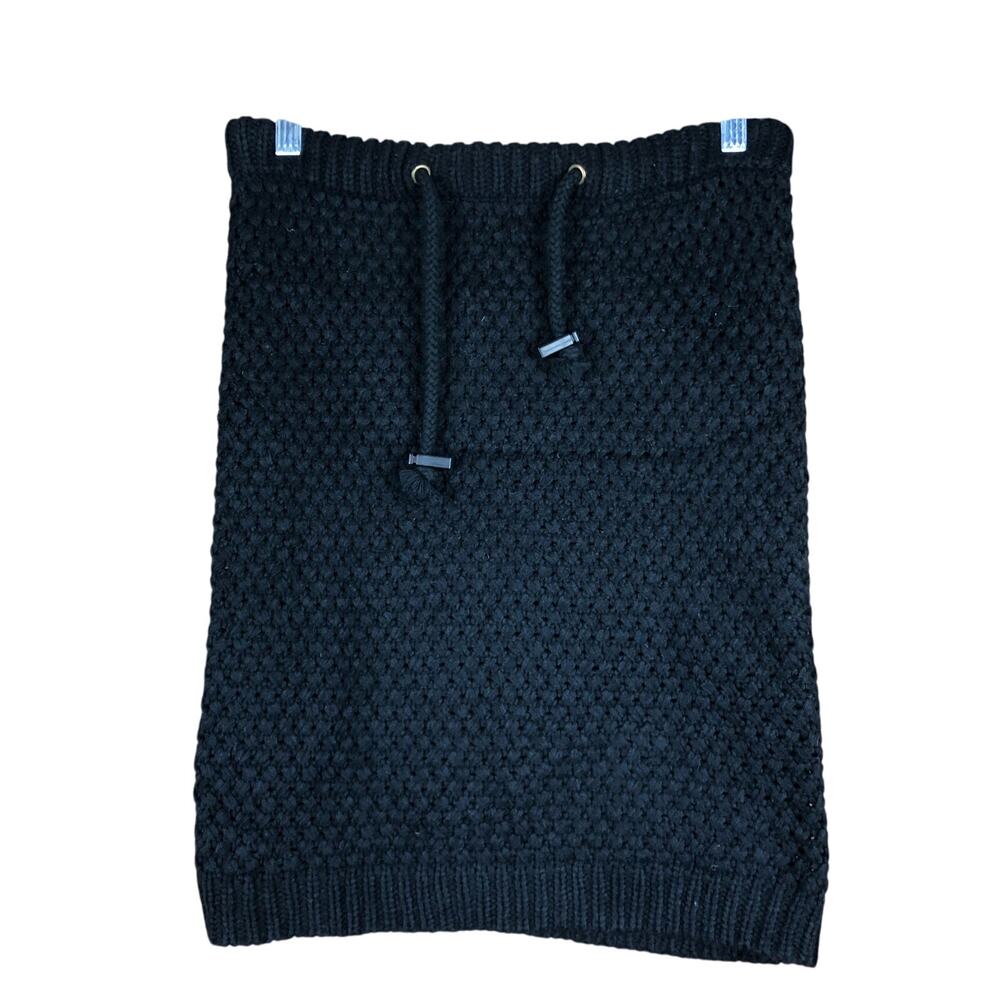Synrgy Womens Skirt Black Tight Knit Fitted Midi 100% Acrlyic 28 Waist (Small)
